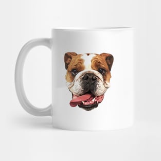 Bulldog Cartoon Art Puppy Dog Head Mug